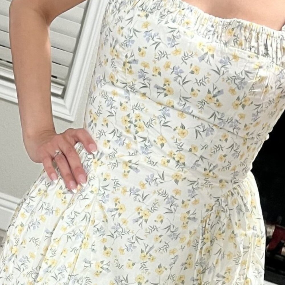 Boutique 1861 Cottage Yellow Floral Midi Dress| Mother's Day | Bridgerton - Picture 11 of 12